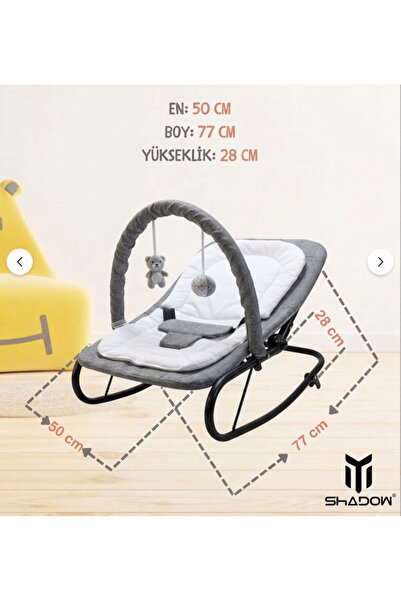 Shadow Size Puffy keten anakucağı - Hazır Kurulu Gelir- Sallanır - 4 Kademe - Anadizi Sabitlenebilir-GRİ