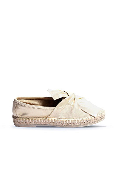 Generic Brand Pantofi din piele aurie pentru femei, tip espadrille 01wn3100