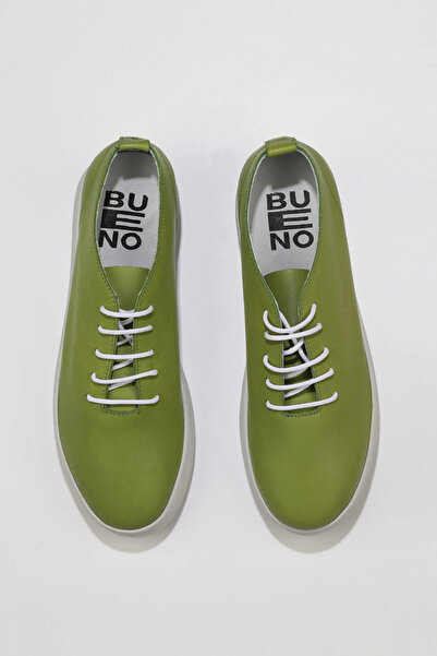 Bueno Shoes Pantofi cu toc cu pană pentru femei din piele verde 01ws10701