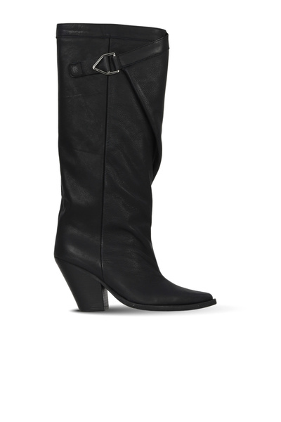 Bueno Shoes Black Leather Women's Heeled Boots 39Wc2864