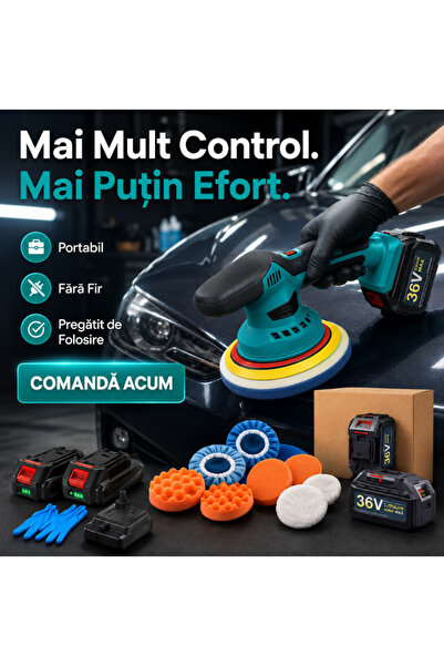 OEM Aparat Polish Auto cu 2 acumulatori 36V, fara fir, portabil (RO-V17)