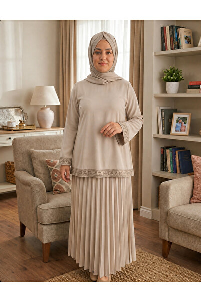 MODA ETEĞİ PİLİSELİ İKİLİ TAKIM