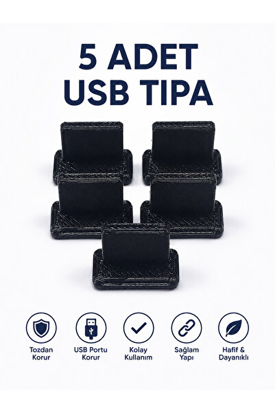 emrebilisim Tüm Usb Portlara Uyumlu Toz Ve Kir Önleyici Usb Soket Koruyucu Tı...