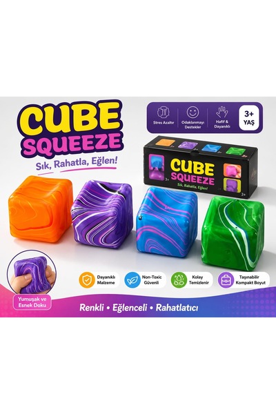 bs bellss accessory Cube Squeeze Ball Super Solid Squishy -Sık-Rahatla-Eğlen ...