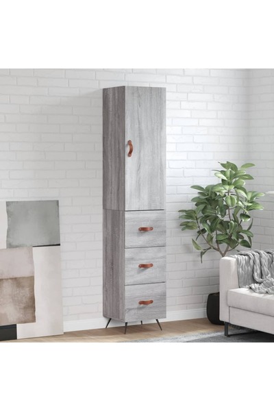 Concept Dulap înalt, gri sonoma, 34,5x34x180 cm, lemn prelucrat