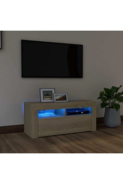 Concept Comodă TV cu lumini LED, stejar Sonoma, 90x35x40 cm