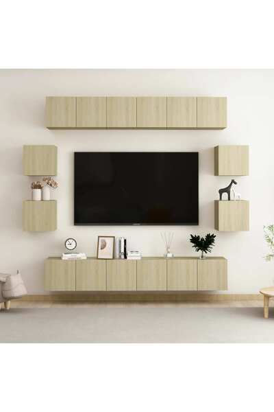 Concept Set de dulapuri TV, 10 piese, stejar sonoma, PAL