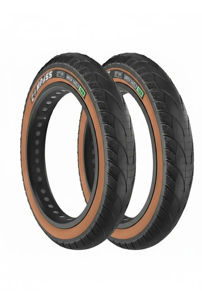 Compass 20x4.00 3 MM ZIRHLI Dayanıklı Kahverengi Yanaklı Fat Bike Bisiklet Dı...