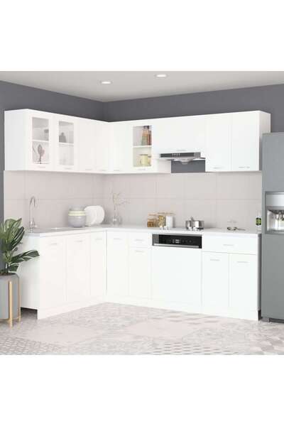 Concept Set dulapuri de bucătărie, 11 piese, alb, PAL