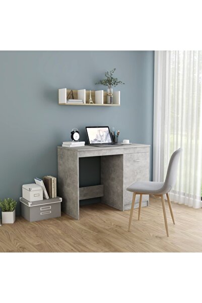 Concept Birou, gri beton, 100 x 50 x 76 cm, PAL