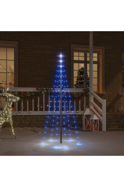 Concept Brad de Crăciun pe catarg, 108 LED-uri, albastru, 180 cm