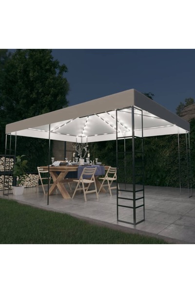 Concept Pavilion cu șir de lumini LED, alb, 4x3x2,7 m