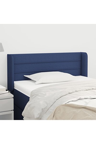 Concept Tăblie de pat cu aripioare albastru 93x16x78/88 cm textil