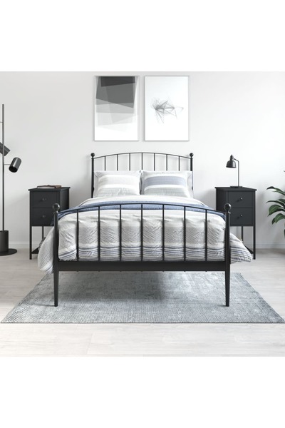 Concept Noptiere, 2 buc., negru, 32x42x70 cm, lemn compozit