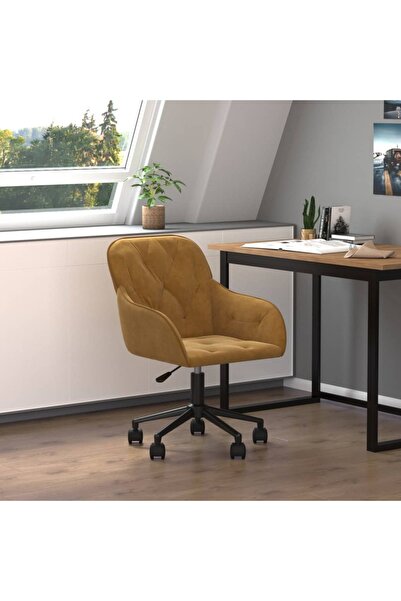 Concept Scaun de birou pivotant, maro, catifea