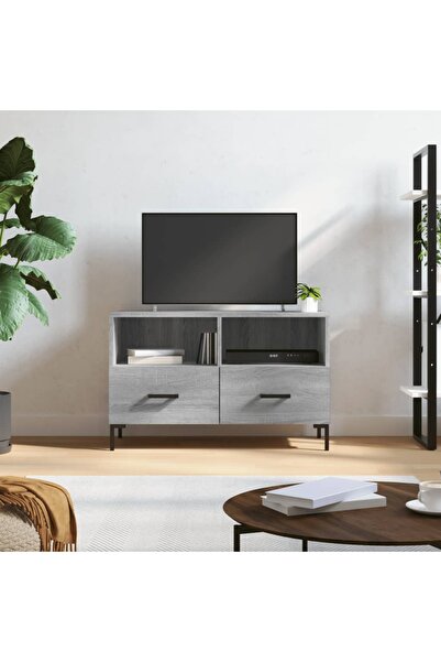Concept Comodă TV, gri sonoma, 80x36x50 cm, lemn prelucrat