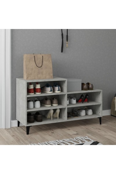 Concept Pantofar, gri beton, 102x36x60 cm, lemn prelucrat