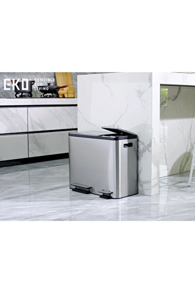EKO EcoCasa pedal bin, matt silver, 30+15 L