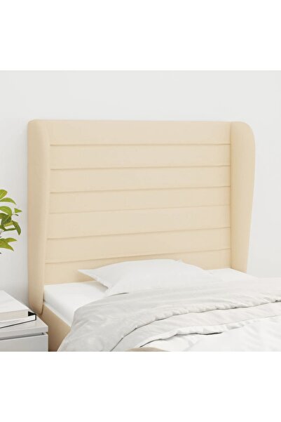 Concept Tăblie de pat cu aripioare, crem, 103x23x118/128 cm, textil