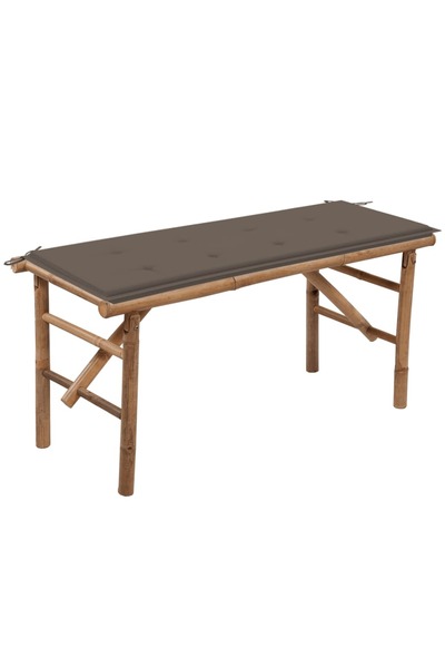 Concept Bancă de grădină pliabilă cu pernă, 118 cm, bambus