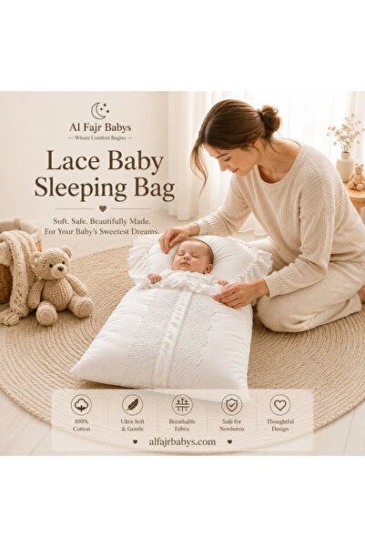 Al Fajr Babys لفافة أطفال حديثي الولادة فاخرة |   لفافة قطنية يدوية الصنع للأ...