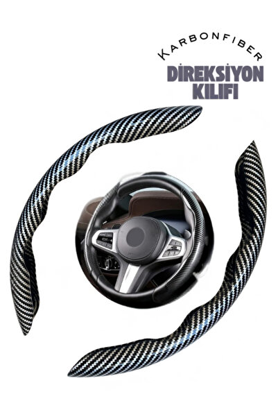 Autokit Karbon Fiber Direksiyon Kılıfı Direksiyon Koruyucu Kılıf