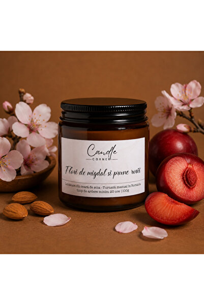 Candle Corner Lumânare parfumată din ceară de soia 100g, recipient din sticlă...