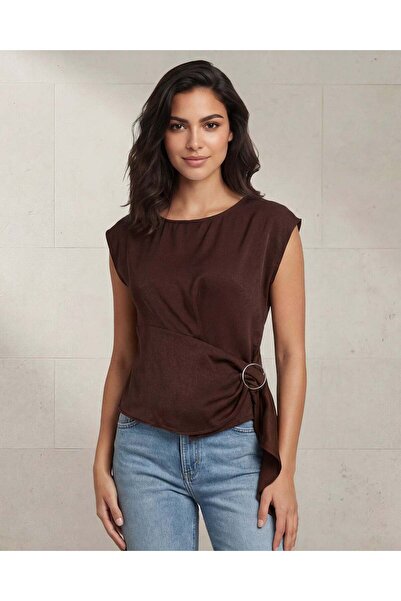 REDTAG بلوزة نسائية بنية كاجوال