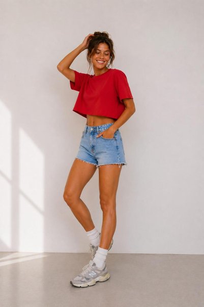 Lizbon Style Tricou crop pentru femei, oversize, largi, de bază, cu mânecă scurtă, sport, casual, de vară