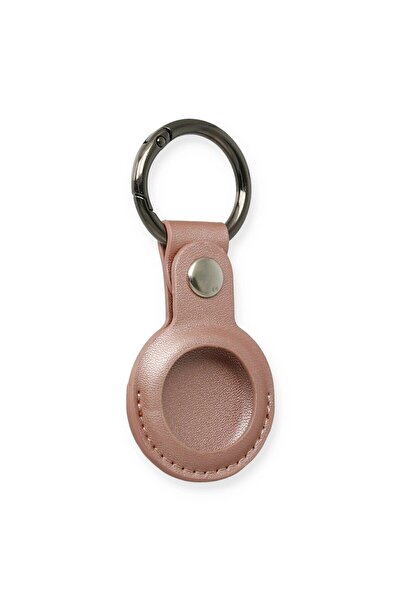 ALVERA COLLECTION Airtag keychain leather case - rose gold