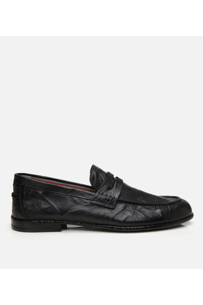 Hotiç Men's Leather Black Ultra Light Sole Classic Loafer