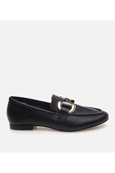 Hotiç Kadın Deri Siyah Loafer