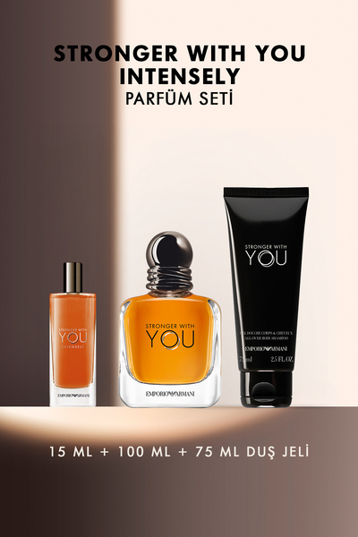 Emporio Armani Stronger With You Intensely 100 ml & 15 ml & Duş Jeli Erkek Pa...