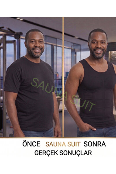 SAUNA SUIT Black Corset Tank Top High Waist Corset - Thermal Effect and Styli...