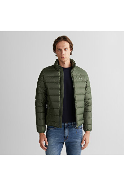 Gant Erkek Yeşil Regular Fit Dik Yaka Kaz Tüyü Mont