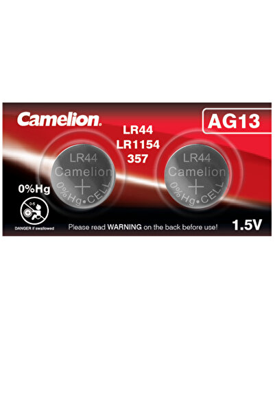 CAMELİON Set of 2 Alkaline Button Batteries AG13 LR44 1.5V 140mAh, for Comput...