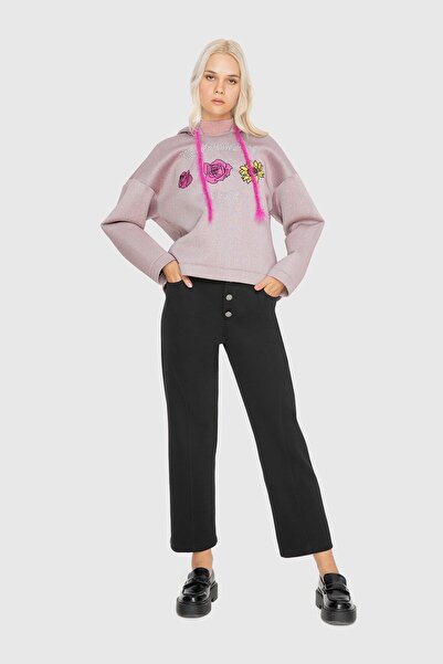 Manimani Nakış Detaylı Kapüşonlu Sweatshirt
