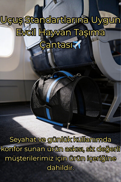VİGİ STORE VG Flybag Yırtılmaz Fileli Kedi ve Köpek Taşıma Çantası | Kabin Bo...