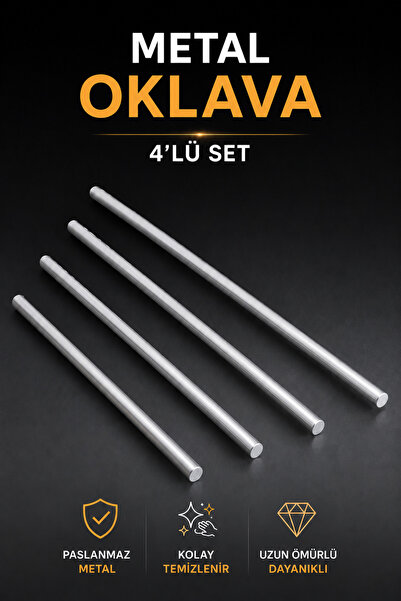 Badem10 4'lü Masterchef Alüminyum Paslanmaz 29-49-74-99 CM Metal Oklava Seti ...