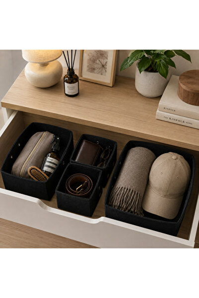 Less Home Felt Stapled Drawer Organizer Set of 4
