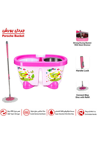 Generic 360° Spin Mop Bucket Set with Stainless Steel Wringer, Microfiber Flo...