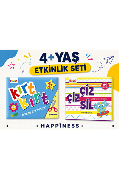Eolo Yayıncılık 4 Yaş Aktivite Seti Çizgi Çalışması ve Makas Etkinlikleri