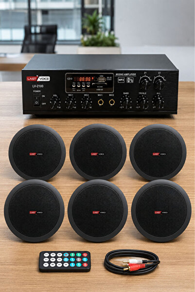 Lastvoice Black Small-6 Tavan Hoparlör ve Anfi Ses Sistemi Paketi