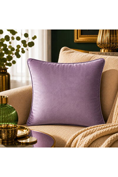 Fabricland Ithal Ipek Kadife Açık Lila Renk Kırlent Kılıfı 43x43cm