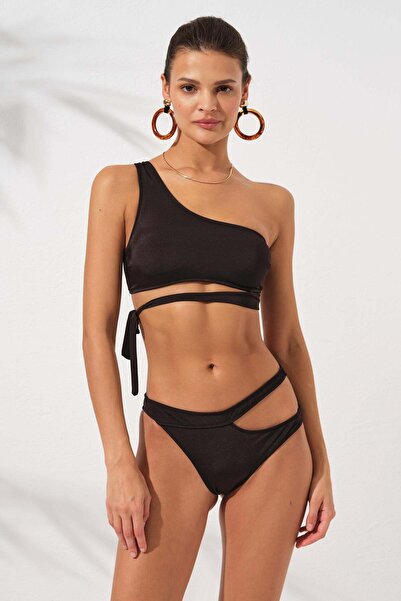 Pierre Cardin Iconic Tek Omuz Bağlamalı Bikini Siyah 231227