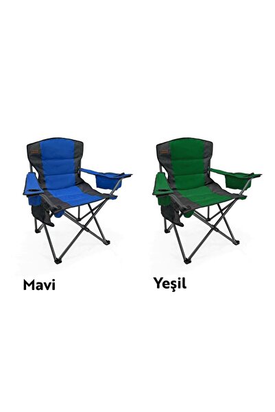 MADFOX Katlanır Kamp Piknik Sandalyesi - Echo - Bardaklıklı - Mavi - 547287