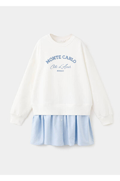 MANGO Kids Mesajlı sweatshirt elbise