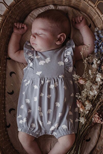 Cigit Ruffle Shorts Jumpsuit 0-3 Years Blue