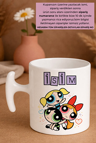 Witchy Co İsme Özel, Powerpuff Girls Bubbles Blossom Buttercup, Sevimli Kupa ...