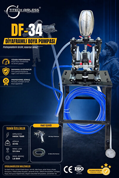 Titech Airless Df-34 Diyaframlı Boya Pompası-siyah